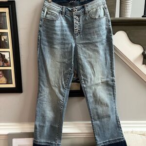 Inc. Button Fly Double Hem Straight Leg Jeans sz 2 EUC